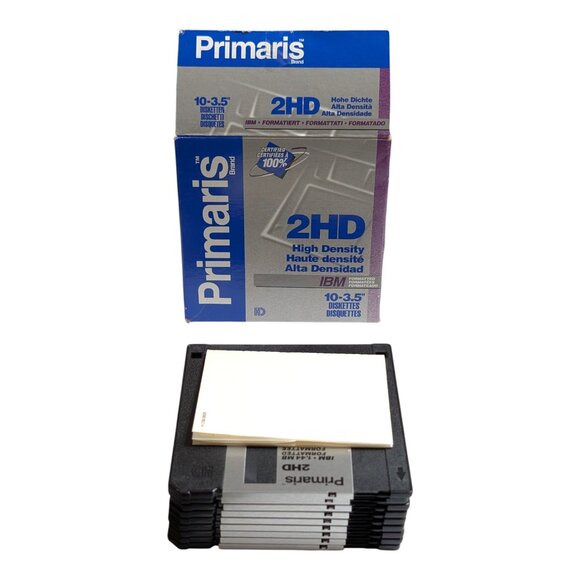 Primaris Other - 10X IBM Formatted High Density 2HD 3.5" Diskettes Floppy Disks NEW Open Box USA